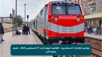 مواعيد قطارات الإسكندرية – القاهرة اليوم الأحد 17 أغسطس 2025.. تعرف عليها الآن